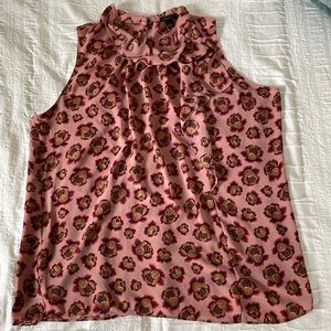 Ann Taylor Rose Floral Ruffle Blouse